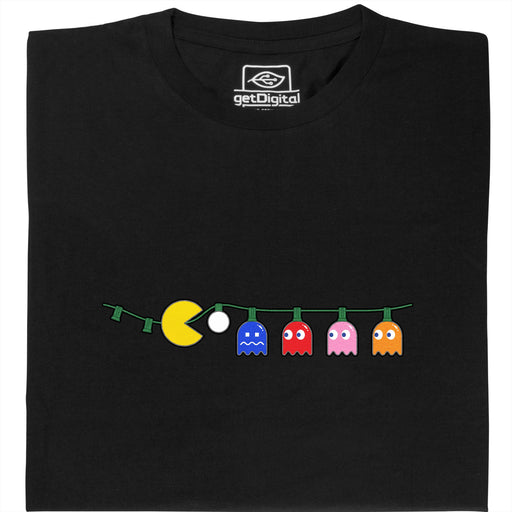 Waka Waka Weihnacht - Die Lichterkette als Festmahl - Hauptansicht T-Shirt Schwarz