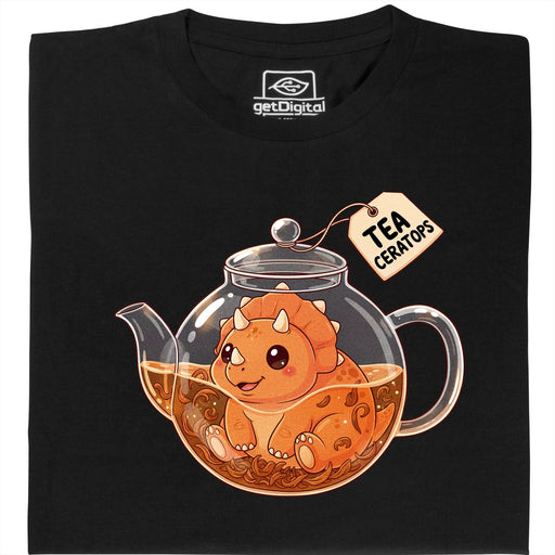 Tea-Ceratops - Vista principal Camiseta Negro