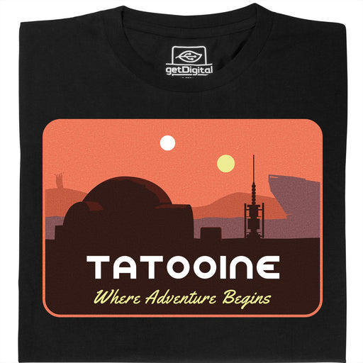 Where Adventure Begins - Vista principal Camiseta Negro
