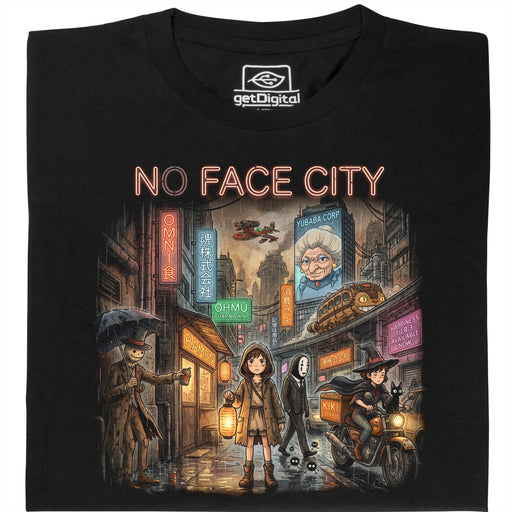 No Face City - Vista principal Camiseta Negro