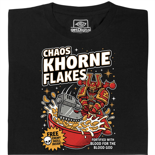 Chaos Khorne Flakes - Hauptansicht T-Shirt Schwarz