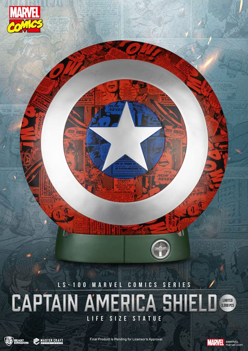 Captain America Schild in Lebensgröße (Comic-Edition)