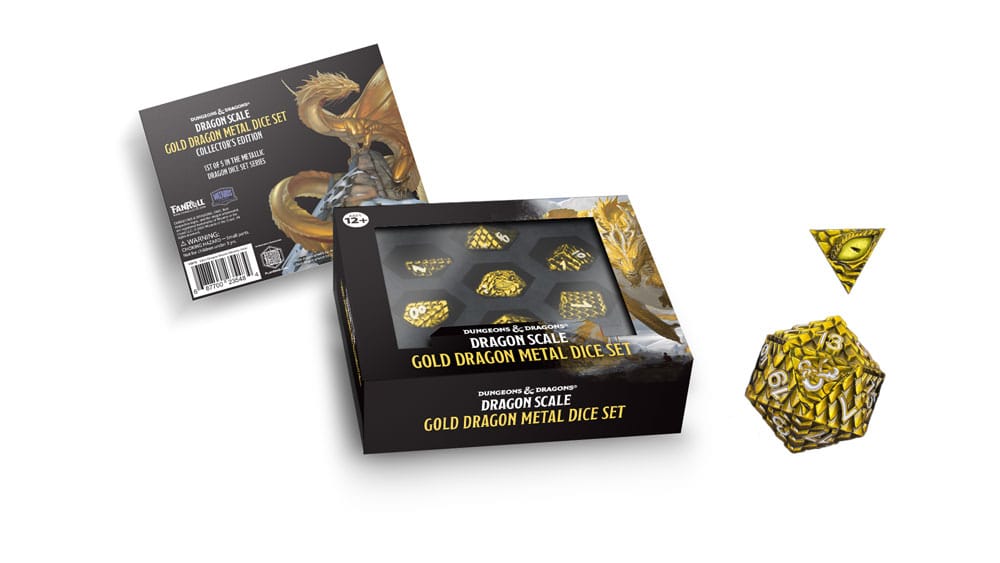 Dungeons & Dragons Metallwürfel Dragon Scale Gold (7er-Set)