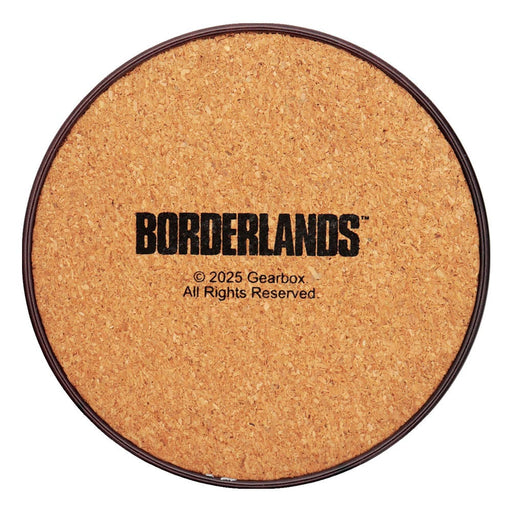 Borderlands Set de 4 posavasos (metal, base de corcho)