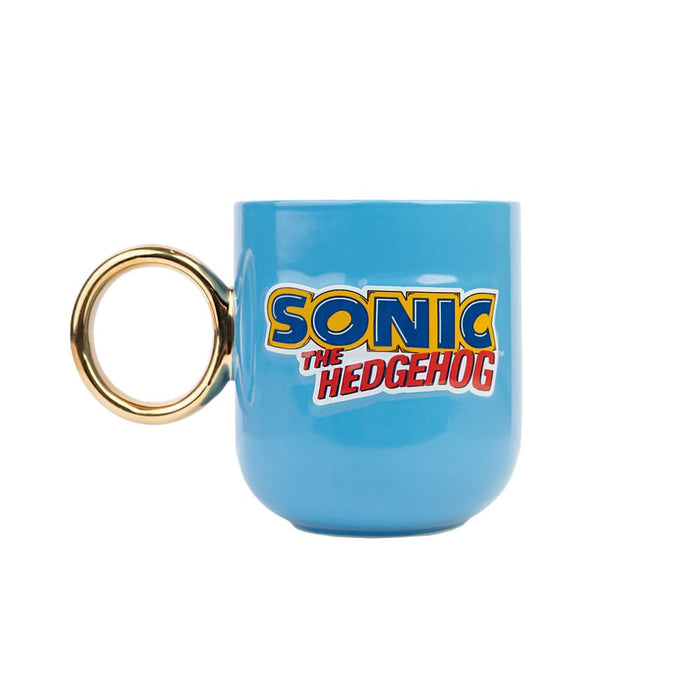 Tazza 3D di Sonic con manico ad anello dorato