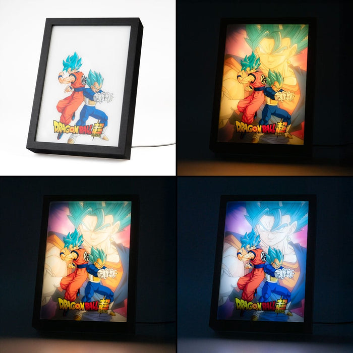 Dragon Ball Super LED-Bild Goku & Vegeta (gerahmt)