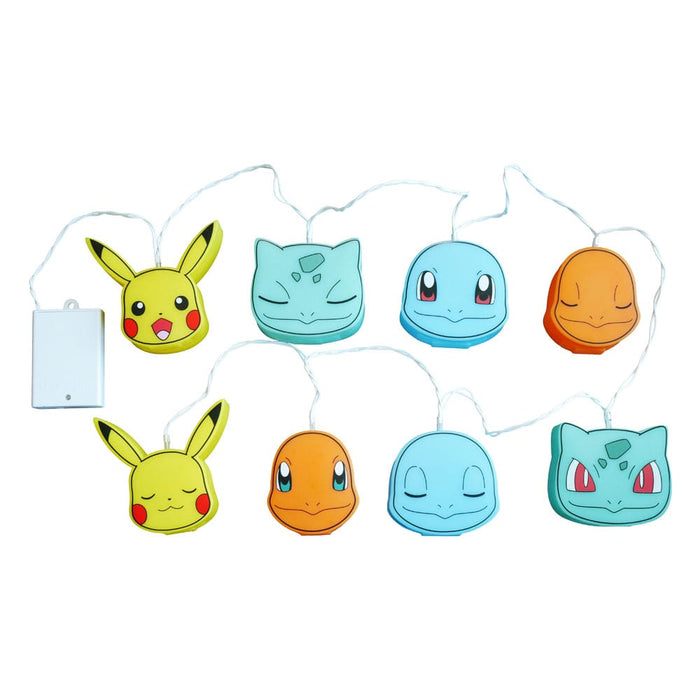 Guirnalda de luces LED Pokémon Pikachu y trío inicial