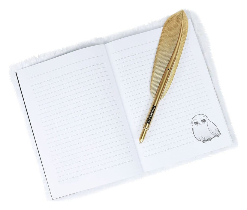 Harry Potter Cuaderno de Peluche Hedwig con Bolígrafo Pluma