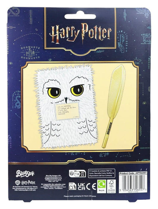 Harry Potter Cuaderno de Peluche Hedwig con Bolígrafo Pluma